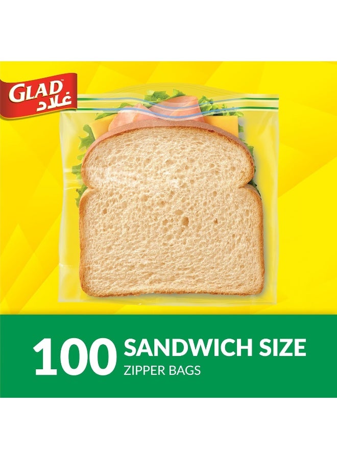 Glad Zipper Sandwich Bags - 100 Count - Image 2
